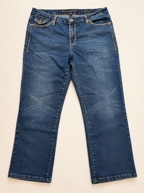 Salt Works Women’s Size 10 Med Rise Crop Jeans Y2K Western Stitch
